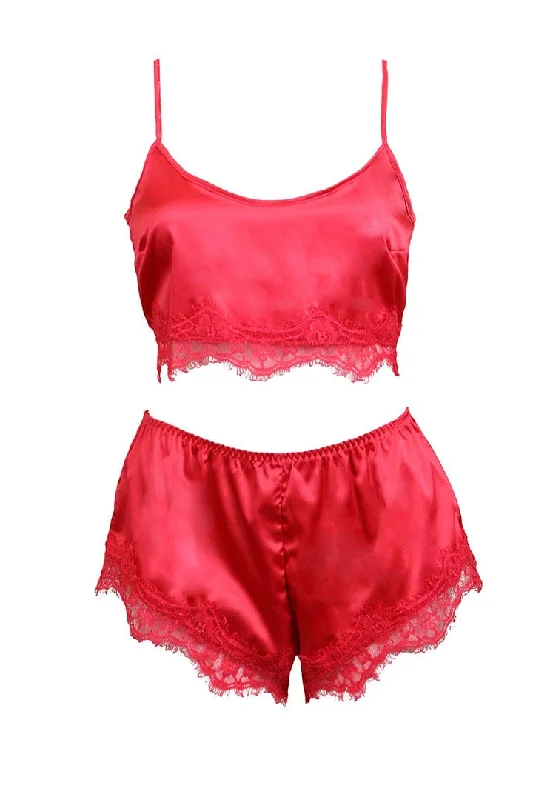 Women's Everyday Wear Lingerie Amor y Amistad Short Set - Red