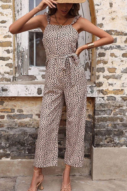 Lingerie Gift Sets for Women Printed Tie-Waist Wide Leg Jumpsuit