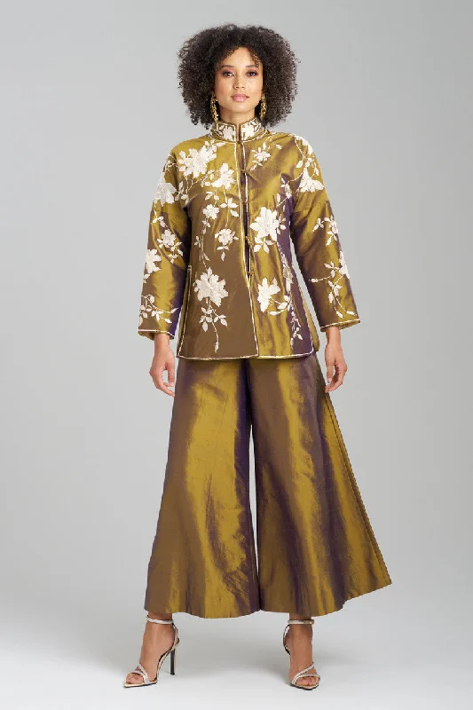 Comfortable Cotton Lingerie for Women Couture Silk Dupioni Embroidered Mandarin Tunic