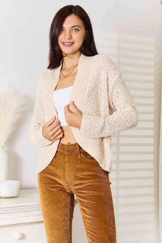 Women's Thermal Lingerie for Cold Weather Double Take Open Front Long Sleeve Cardigan