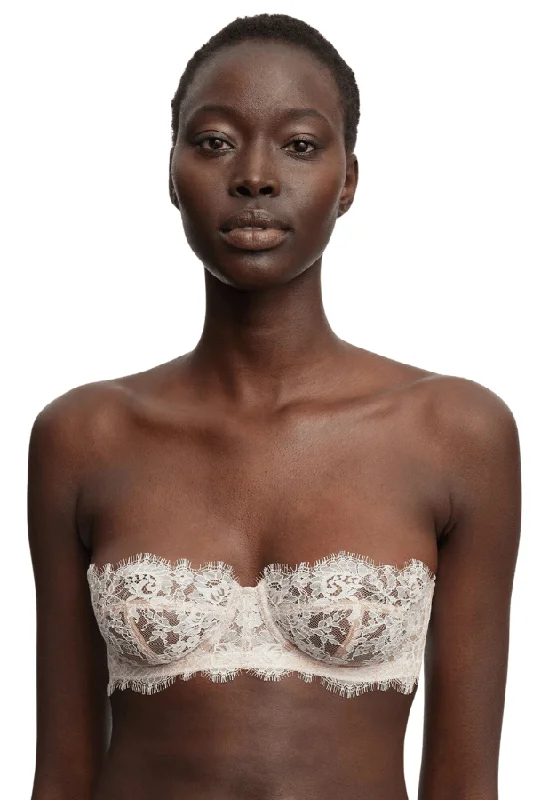 Women's Shapewear Lingerie Sets Entice Lace Strapless Bra - White