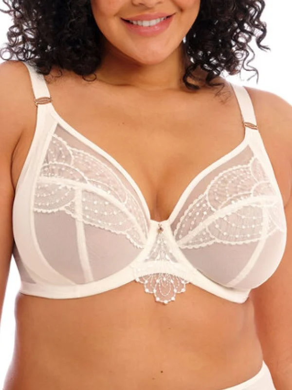 Elegant French Lace Lingerie for Women Priya Plunge Bra - Vanilla
