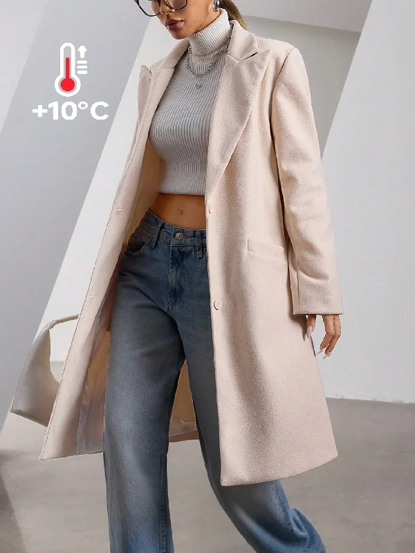 Eco-Friendly Organic Lingerie for Women Modichic Classic H-Shaped Loose Fit Office Blazer With Notched Lapel, Long Sleeve