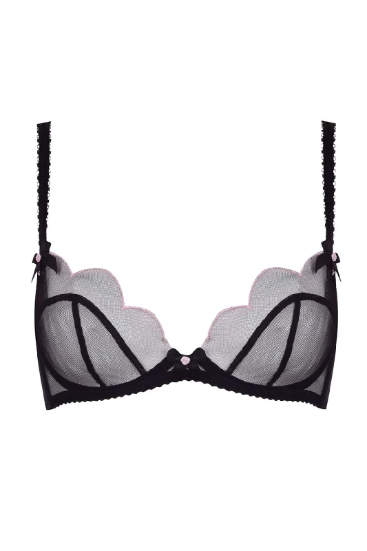 Women's Corset Style Lingerie Lorna Bra - Black/Pink