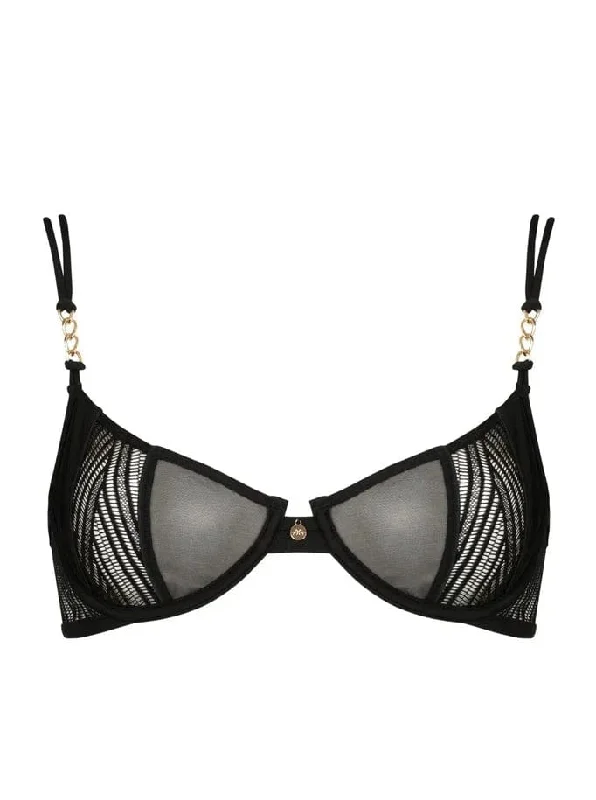 Vintage Inspired Lingerie for Women Onde Sensuelle Half-Cup- Black