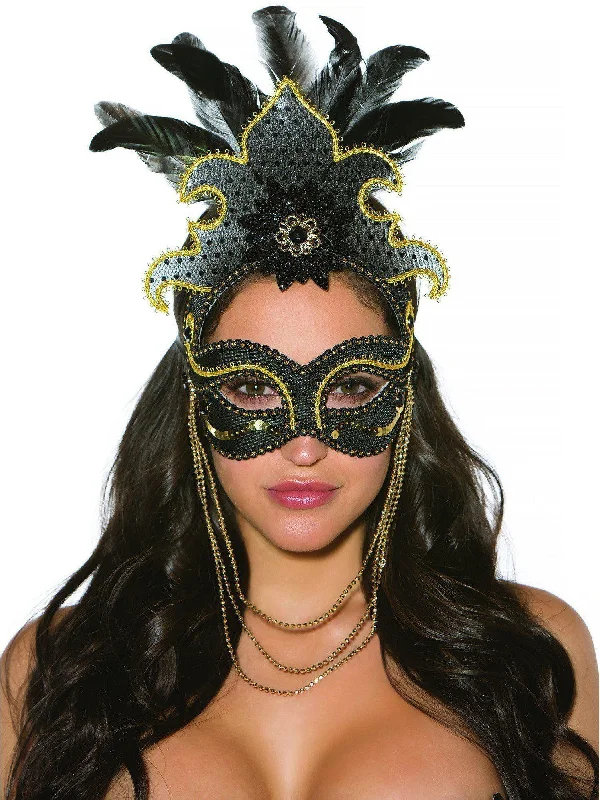 Women's Corset Style Lingerie Shirley Of Hollywood SOH-964 MASK WITH CROWN HANGING BEAD