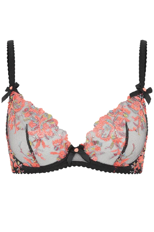 Sexy Lingerie for Women with Stockings Lexx Bra - Black/Neon