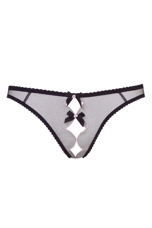 Plus Size Lace Lingerie for Women Lorna Ouvert - Black/Pink