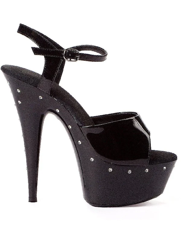 Women's Maternity Lingerie Women's Ellie Shoes E-609-Sparky 6" Heel W/ Rhinestones On Platform.