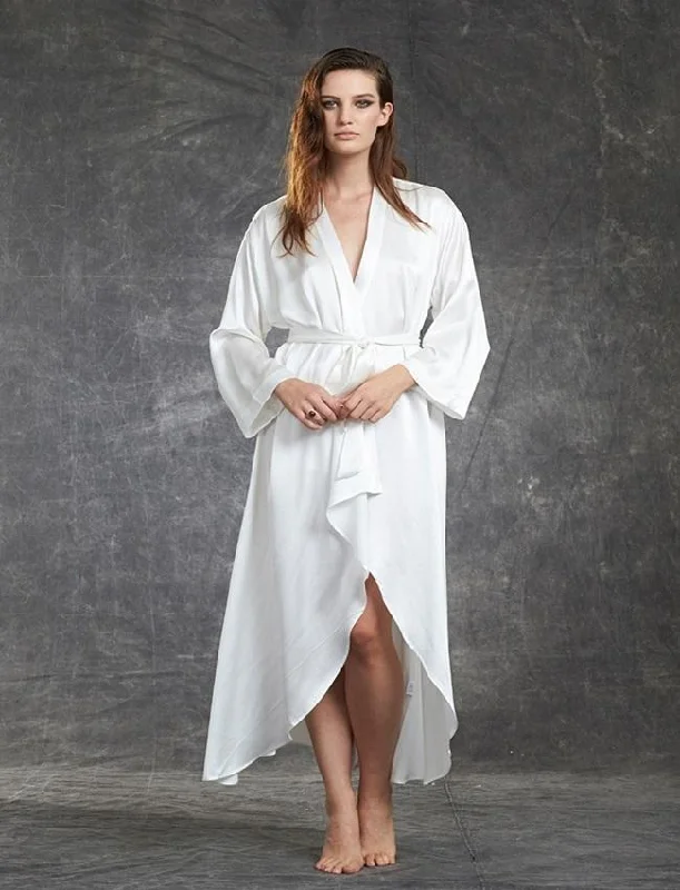 Comfortable Cotton Lingerie for Women Solid Silk White Tail Gown - Tgwn-Iv