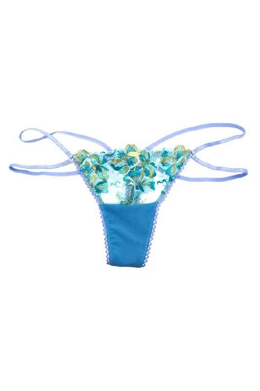 Women's Lingerie with Matching Robes Kenya String Knicker - Blue