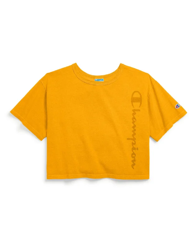 Women's Everyday Wear Lingerie Champion Life Womens Garment Dyed Cropped Tee