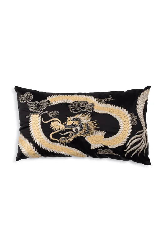 Women's Bridal Lingerie Collection Luxe Charm Dragon Embroidered Oblong Pillow