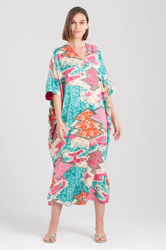Women's Sheer Lingerie Nightgowns Orient Express Cocoon Zip Caftan