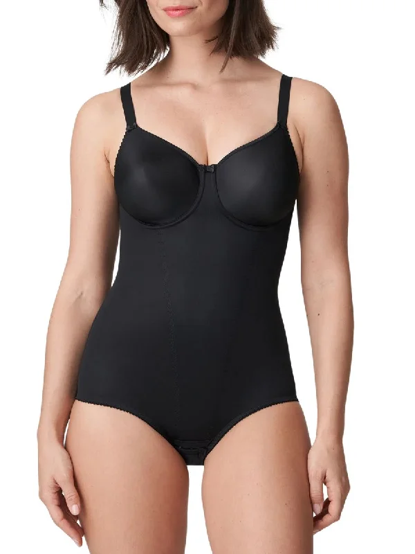 Women's Tummy Control Lingerie Satin Body - Black