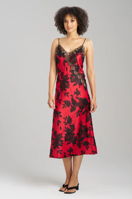 Comfortable Cotton Lingerie for Women Mantilla Lace Applique Gown
