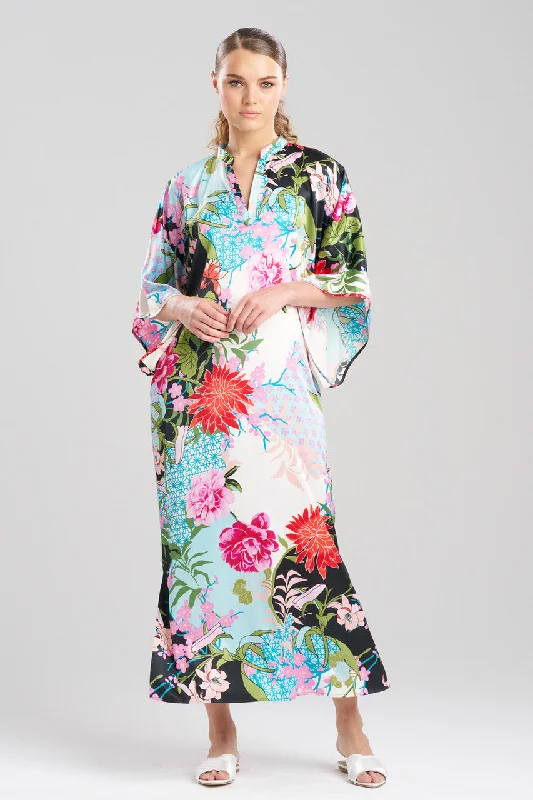 Women's Thermal Lingerie for Cold Weather Botanique Satin Caftan