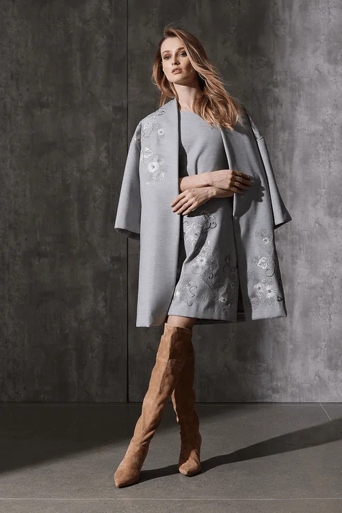 Women's Everyday Wear Lingerie Felt Embroidered Kimono Coat