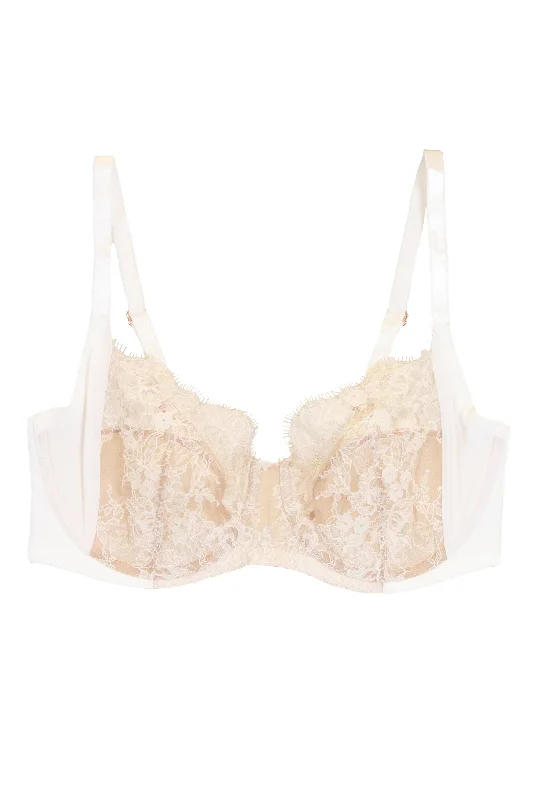 Women's Everyday Wear Lingerie Entice Side Support Balconette Bra - White
