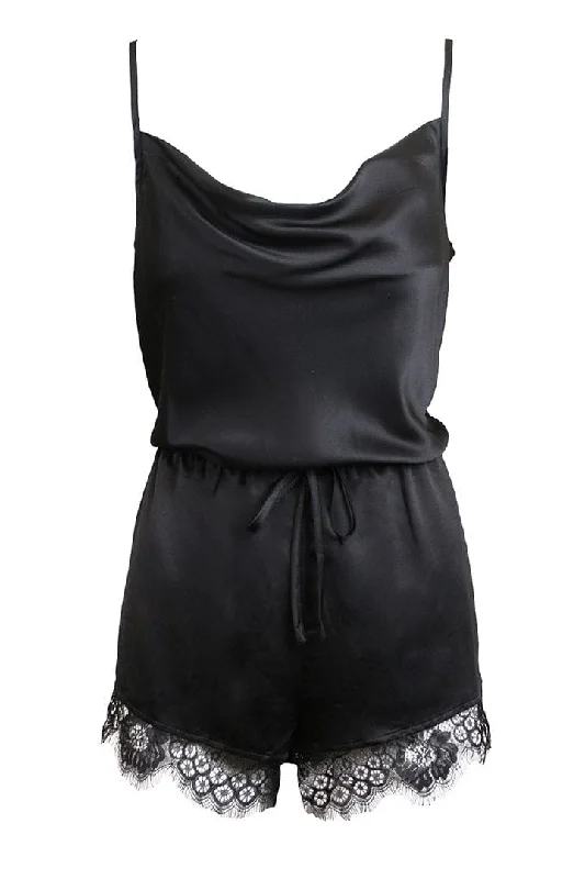 Luxury Lingerie for Special Occasions Abigail Romper- Black