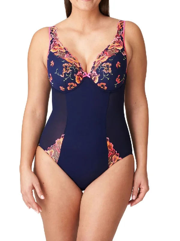 Affordable Lingerie for Women Devdaha Half Padded Plunge Body  - Velvet Blue