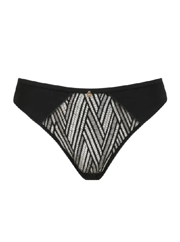 Eco-Friendly Organic Lingerie for Women Onde Sensuelle Tanga- Black