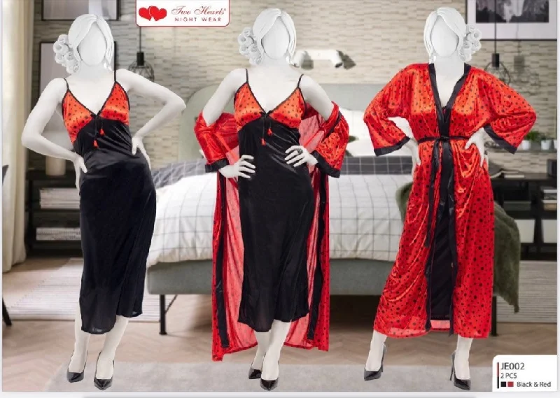 Lingerie Gift Sets for Women Sweet Hearts 2 Piece Silk Nightwear - JE002