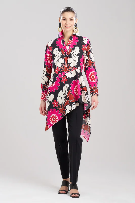 Affordable Lingerie for Women Talitha Cotton Poplin Asymmetrical Flounce Shirt