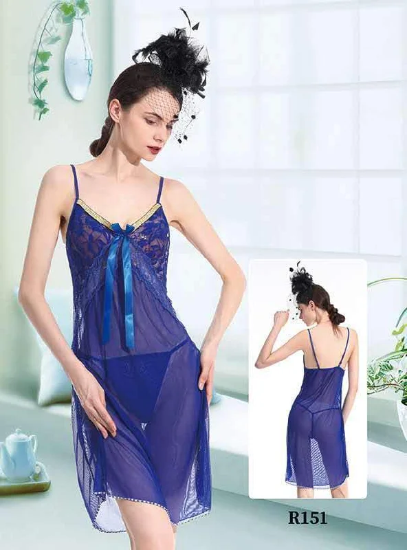 Elegant French Lace Lingerie for Women Enora Short Romantic Nighty For Women - R151 Elegant French Lace Lingerie for Women Enora Short Romantic Nighty For Women - R151