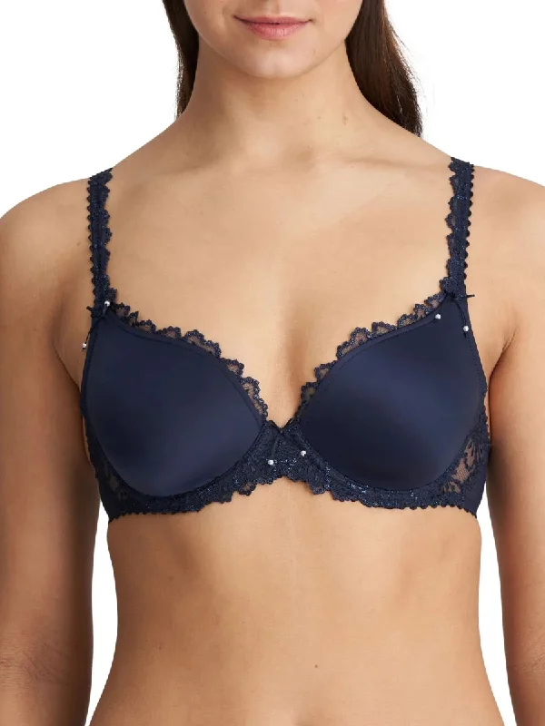 Luxury Lingerie for Special Occasions Jane Padded Heartshape Bra - Velvet Blue
