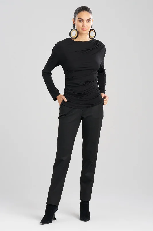 Women's Silk Lingerie Sets Matte Jersey Drape Top