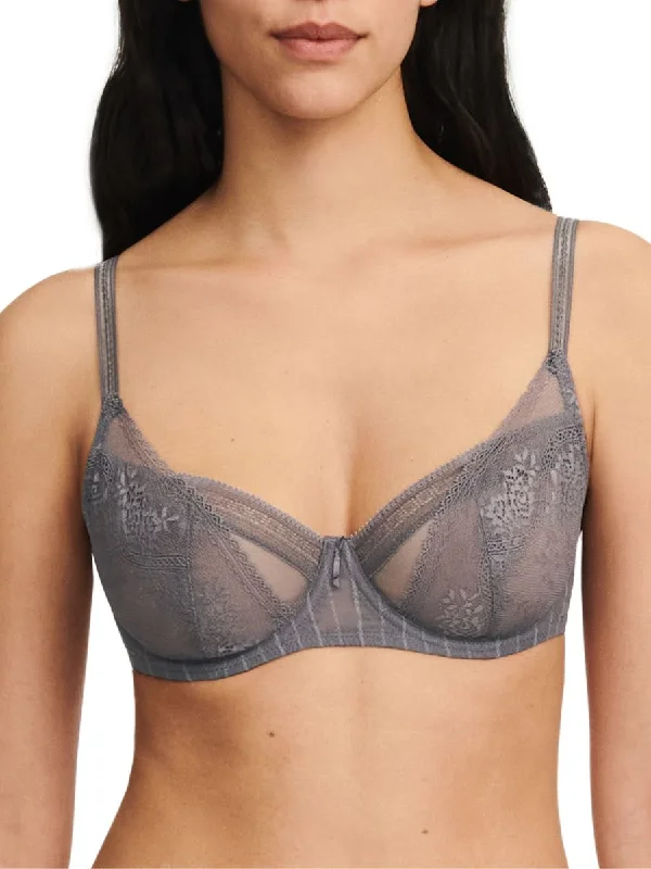 Women's Silk Lingerie Sets Maddie Half Cup Bra - Warm Grey