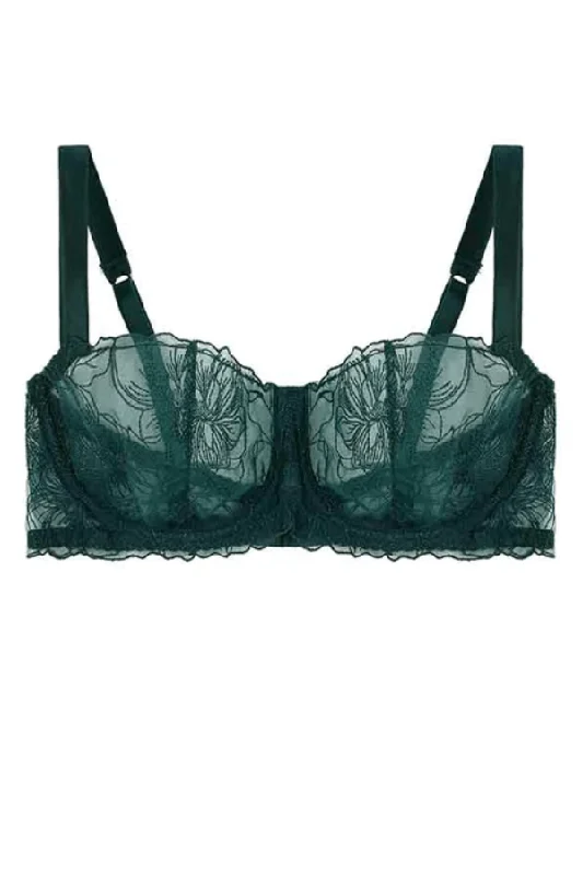 Vintage Inspired Lingerie for Women Eva Balcony Bra - Green