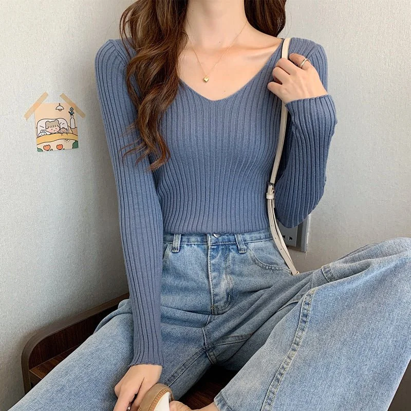 Eco-Friendly Organic Lingerie for Women V Neck ribbed winter top for women