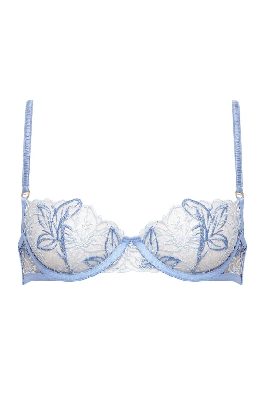 Breathable Bamboo Lingerie for Women Lilly Wire Bra - Hydrangea Blue/ Ice Water Blue