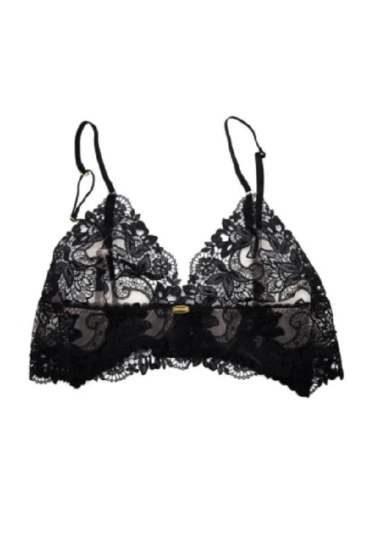 Women's High Waist Lingerie Bodysuits Malika Midline Bralette - Black