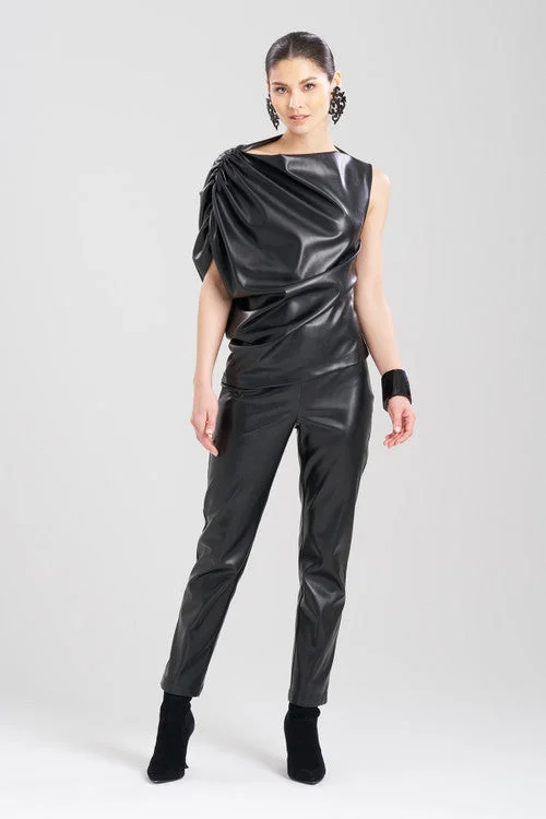 Women's Everyday Wear Lingerie Vegan Luxe Lambskin Drape Top