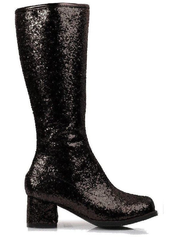 Eco-Friendly Organic Lingerie for Women Ellie Shoe E-GOGO-G  3" Heel Glitter Gogo Boot. with Zipper.