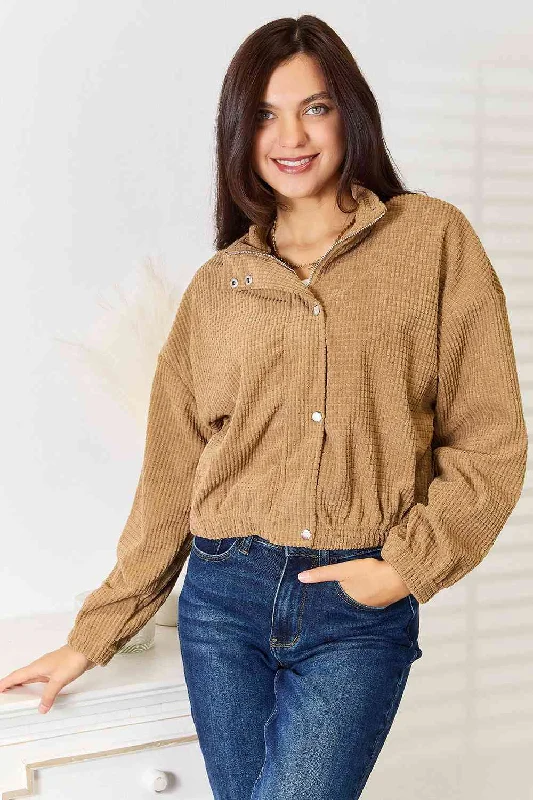 Women's Silk Lingerie Sets Double Take Long Sleeve Dropped Shoulder Jacket