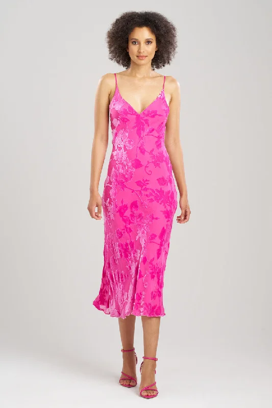 Women's Sheer Lingerie Nightgowns Burn Out Velvet Silk Gown