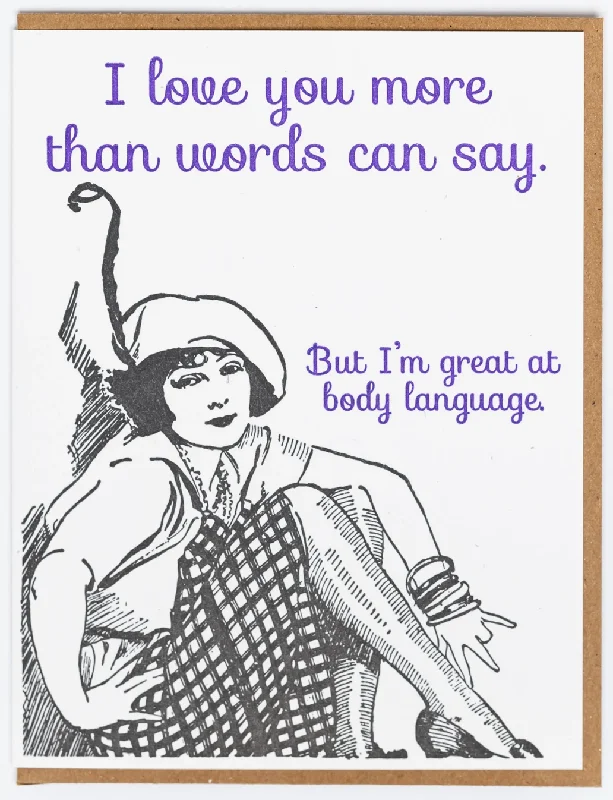Affordable Lingerie for Women Body Language Card