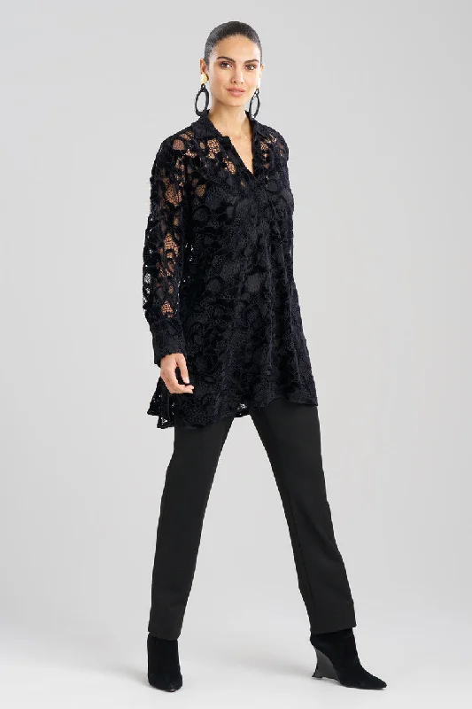 Women's Tummy Control Lingerie Chenille Oversized Half Placket Shirt