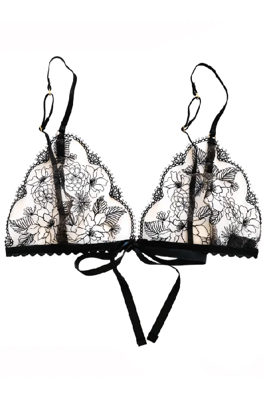 Women's Bridal Lingerie Collection Brazil Triangle Bralette - Black