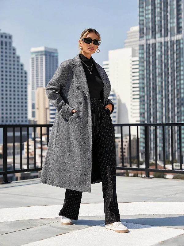 Women's Bridal Lingerie Collection Modichic Ladies Lapel Double Breasted Woolen Coat Women's Bridal Lingerie Collection Modichic Ladies Lapel Double Breasted Woolen Coat