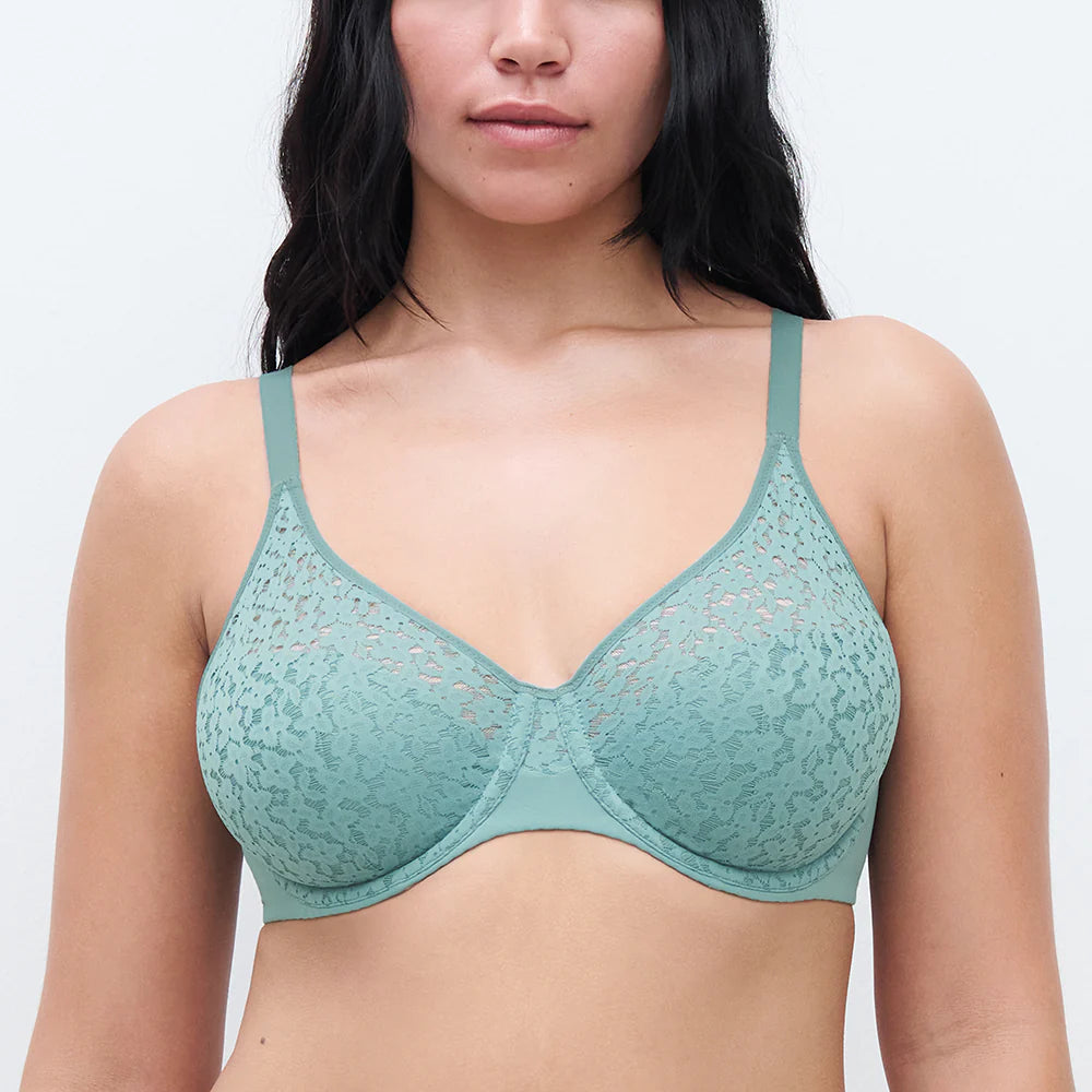 Elegant French Lace Lingerie for Women Norah Full Coverage Unlined Bra Peacock