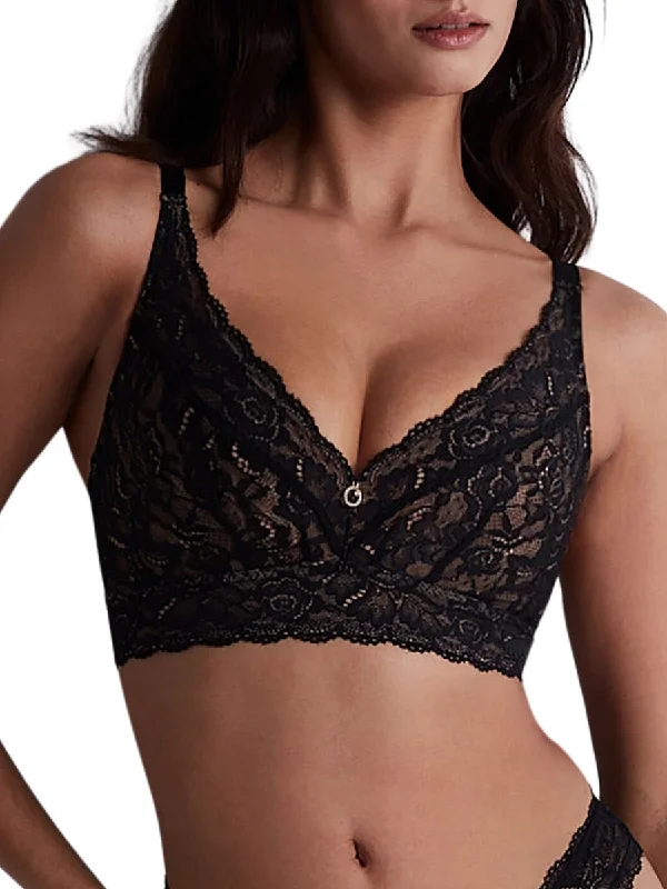 Breathable Bamboo Lingerie for Women Rosessence Care Triangle Bralette - Black