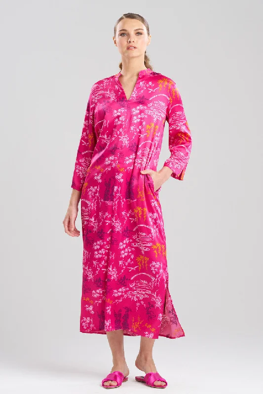 Comfortable Cotton Lingerie for Women Empress Orchard Zip Caftan