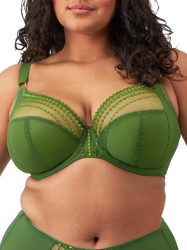 Women's Satin Sleepwear Lingerie Matilda Plunge Bra - Jungle