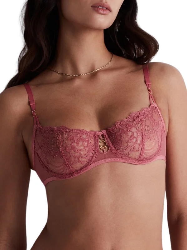 Sexy Lingerie for Women with Stockings Feeling Myself Half Cup Bra - Rosewood