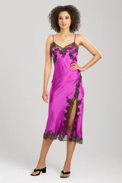 Affordable Lingerie for Women Lolita Lace Slit Silk Gown